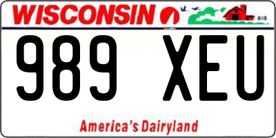 WI license plate 989XEU