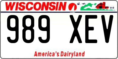 WI license plate 989XEV