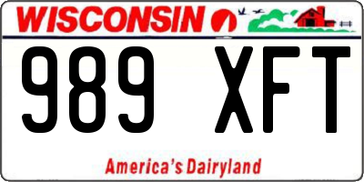 WI license plate 989XFT