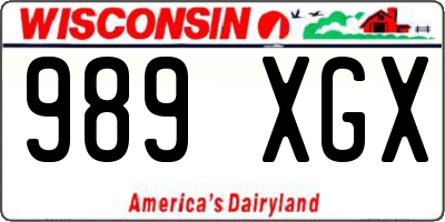 WI license plate 989XGX