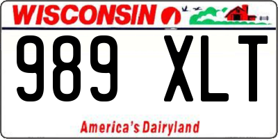 WI license plate 989XLT