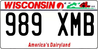 WI license plate 989XMB