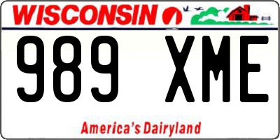 WI license plate 989XME