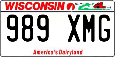 WI license plate 989XMG