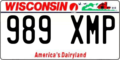 WI license plate 989XMP