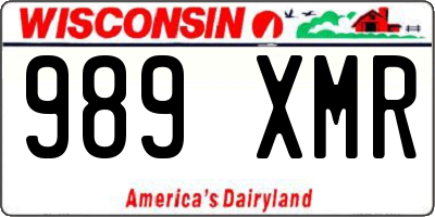 WI license plate 989XMR