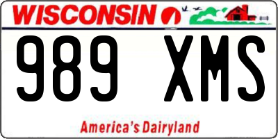 WI license plate 989XMS