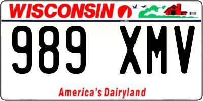 WI license plate 989XMV