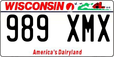 WI license plate 989XMX