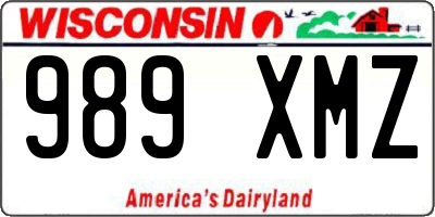 WI license plate 989XMZ