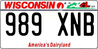 WI license plate 989XNB