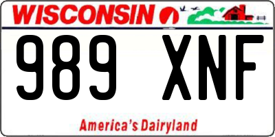 WI license plate 989XNF