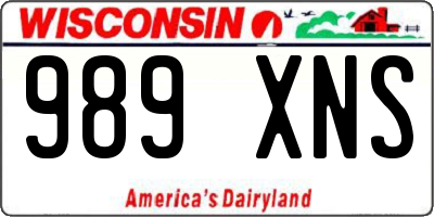 WI license plate 989XNS