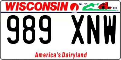 WI license plate 989XNW