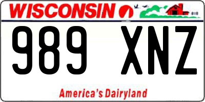 WI license plate 989XNZ