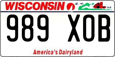 WI license plate 989XOB