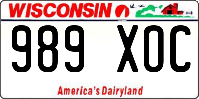 WI license plate 989XOC