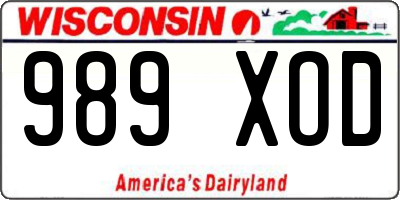 WI license plate 989XOD