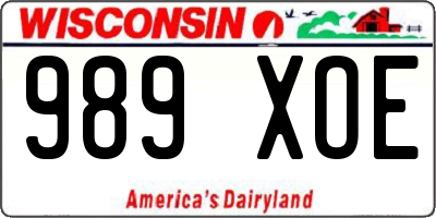 WI license plate 989XOE