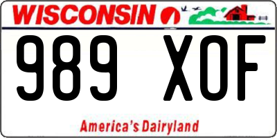 WI license plate 989XOF