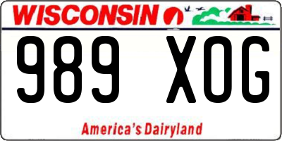 WI license plate 989XOG