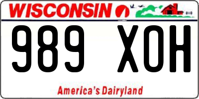 WI license plate 989XOH