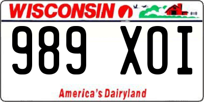 WI license plate 989XOI