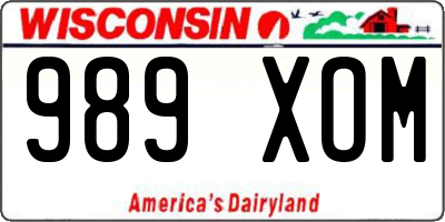 WI license plate 989XOM