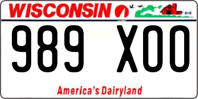 WI license plate 989XOO