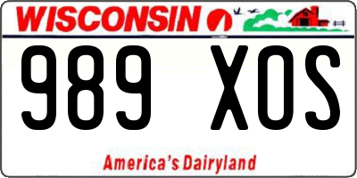 WI license plate 989XOS