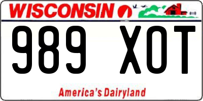 WI license plate 989XOT