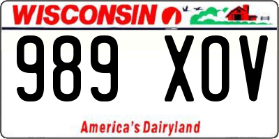 WI license plate 989XOV
