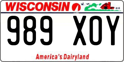 WI license plate 989XOY