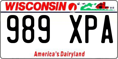 WI license plate 989XPA