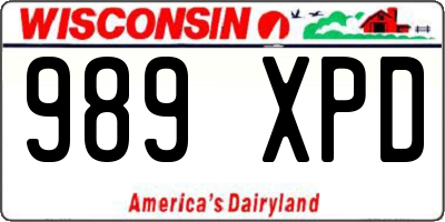WI license plate 989XPD