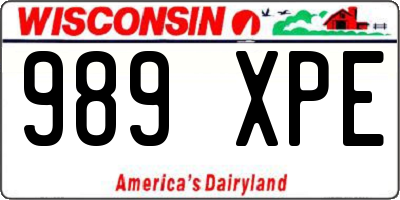 WI license plate 989XPE