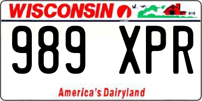 WI license plate 989XPR