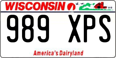 WI license plate 989XPS