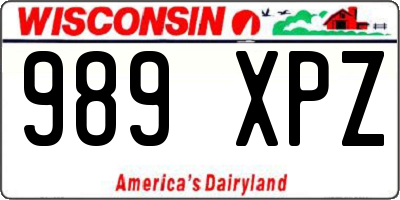 WI license plate 989XPZ