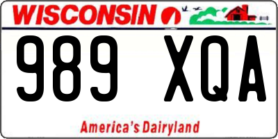WI license plate 989XQA