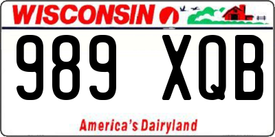 WI license plate 989XQB