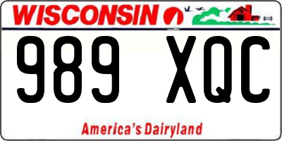 WI license plate 989XQC