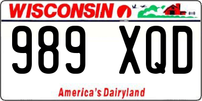 WI license plate 989XQD