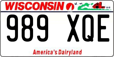 WI license plate 989XQE