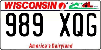 WI license plate 989XQG