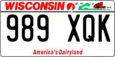 WI license plate 989XQK