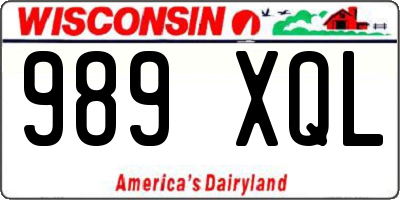 WI license plate 989XQL