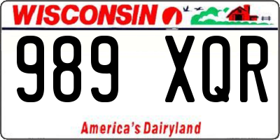 WI license plate 989XQR