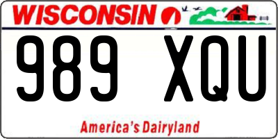 WI license plate 989XQU