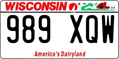 WI license plate 989XQW